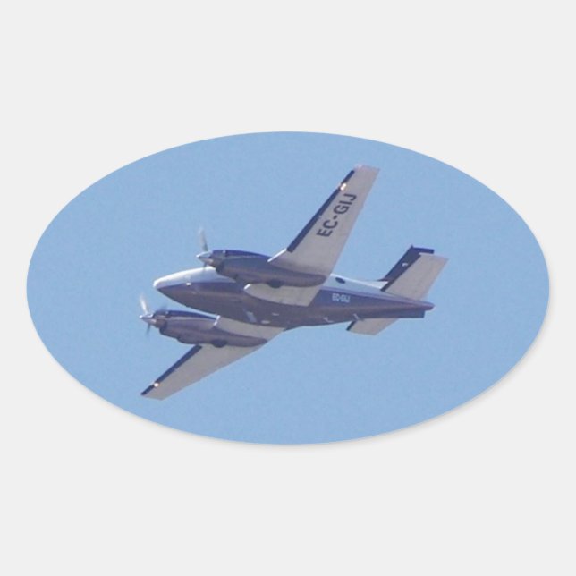 Pegatina Ovalada Beech B90 King Air (Anverso)