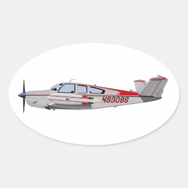 Pegatina Ovalada Beech V-35 Bonanza 453453 (Anverso)