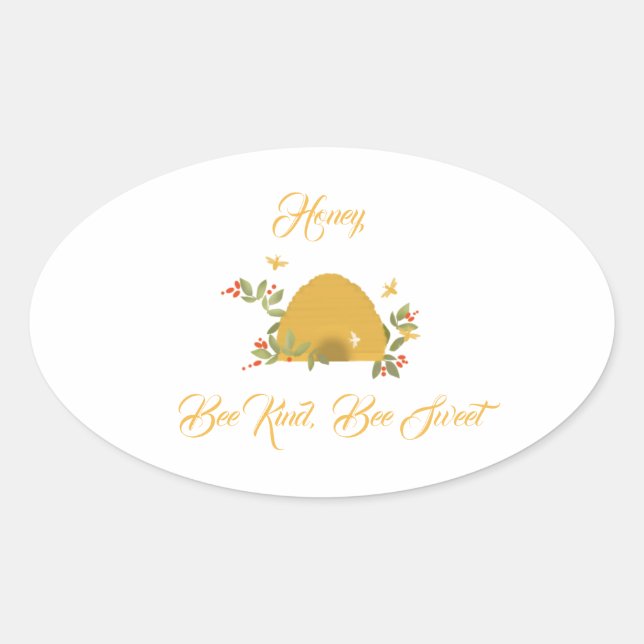 Pegatina Ovalada Beehive Honey Labels (Anverso)