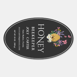 Pegatina Ovalada Beekeeping Honey Labels | Honeybee & Honeycomb Des