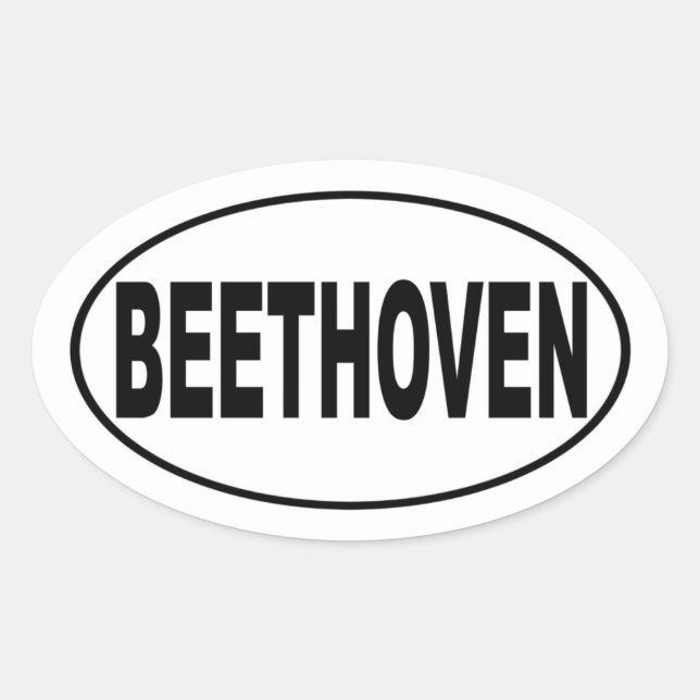 Pegatina Ovalada Beethoven Bumper Sticker (Anverso)