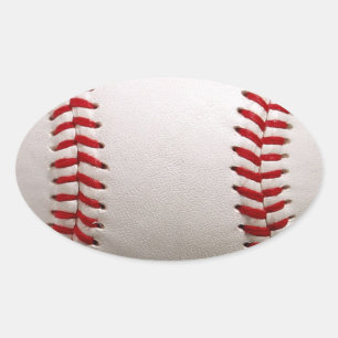 Pegatina Ovalada Béisbol y Softbol Costura Roja