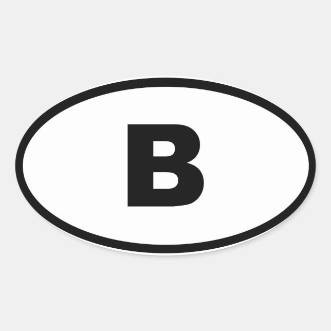 Pegatina Ovalada Bélgica - B - Europeo (Anverso)
