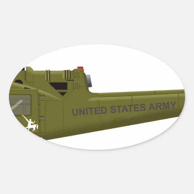 Pegatina Ovalada Bell UH-1 Centaur (Anverso)