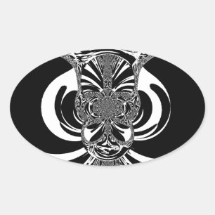 Pegatina Ovalada Bello arte asombroso blanco africano de impresión 