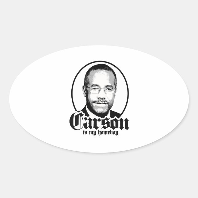Pegatina Ovalada Ben Carson es mi hogar (Anverso)