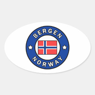Pegatina Ovalada Bergen Noruega