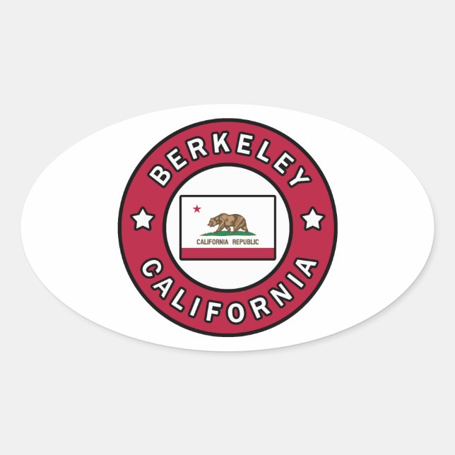 Pegatina Ovalada Berkeley California (Anverso)