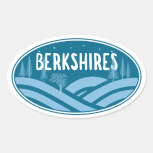 Pegatina Ovalada Berkshires Massachusetts al aire libre