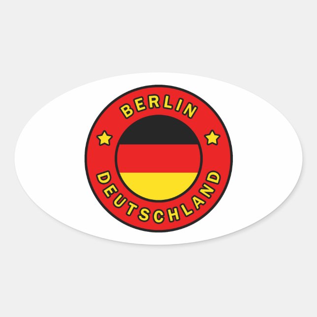 Pegatina Ovalada Berlín Alemania (Anverso)
