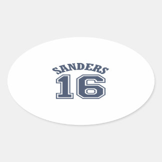 Pegatina Ovalada Bernie Sanders Sports Jersey Número 16