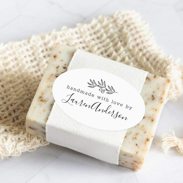 Pegatina Ovalada Berries de arte de línea moderna hechas a mano con (Subido por el creador)