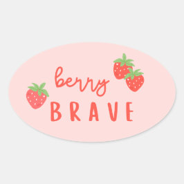 Pegatina Ovalada berry brave childhood cancer sick kids cute 