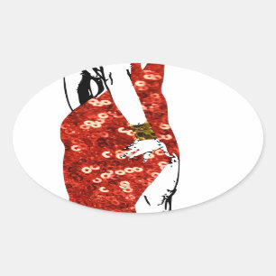 Pegatina Ovalada bettie pin up