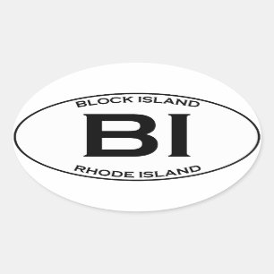 Pegatina Ovalada BI - Block Island Rhode Island