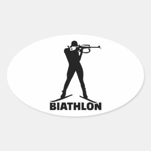Pegatina Ovalada Biathlon