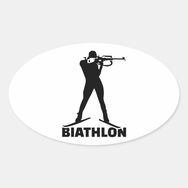 Pegatina Ovalada Biatlón (Anverso)