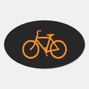 Pegatina Ovalada Bici naranja