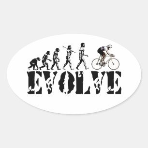 Pegatina Ovalada Bicicleta Ciclismo Bicicleta Evolución Arte Deport