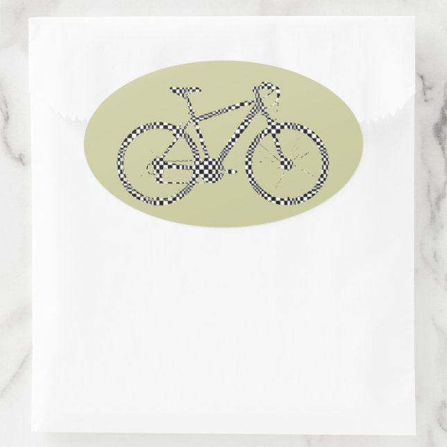 Pegatina Ovalada Bicicleta verificada (Bolso)