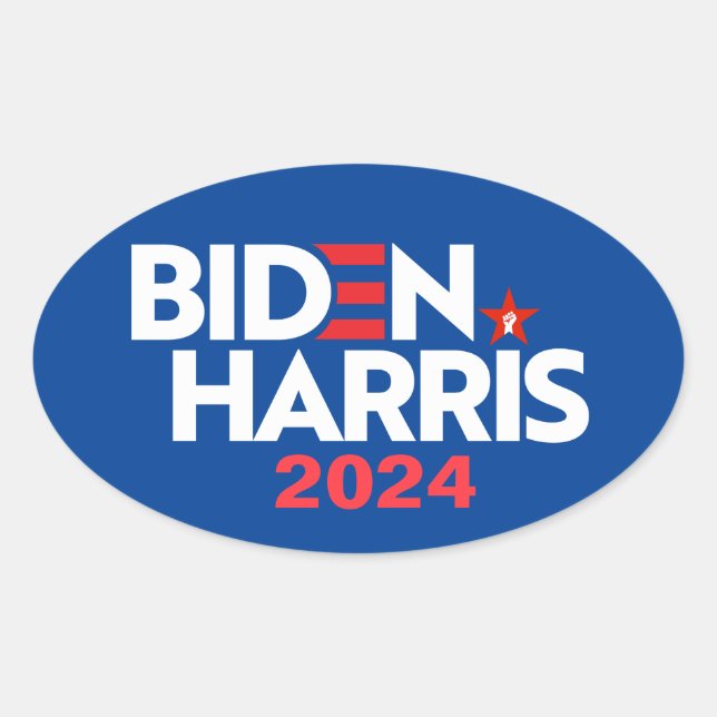 Pegatina Ovalada Biden Harris 2024 (Anverso)