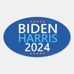 Pegatina Ovalada Biden Harris 2024 para Presidente Elección EEUU