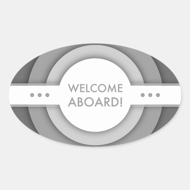 Pegatina Ovalada bienvenida a bordo (retro) (Anverso)