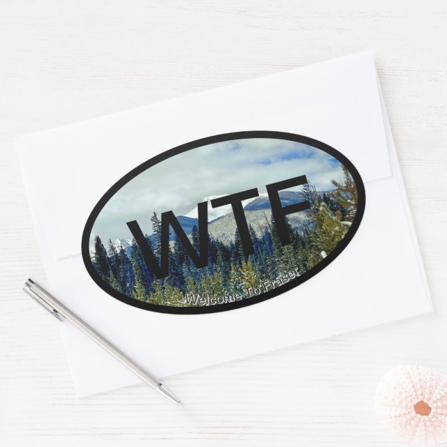 Pegatina Ovalada Bienvenido a Frasers (Sobre)