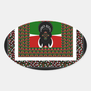 Pegatina Ovalada Bienvenidos a la Kenia mágica: Hakuna Matata