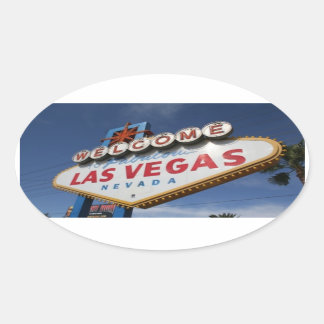 Pegatina Ovalada Bienvenidos A Las Vegas