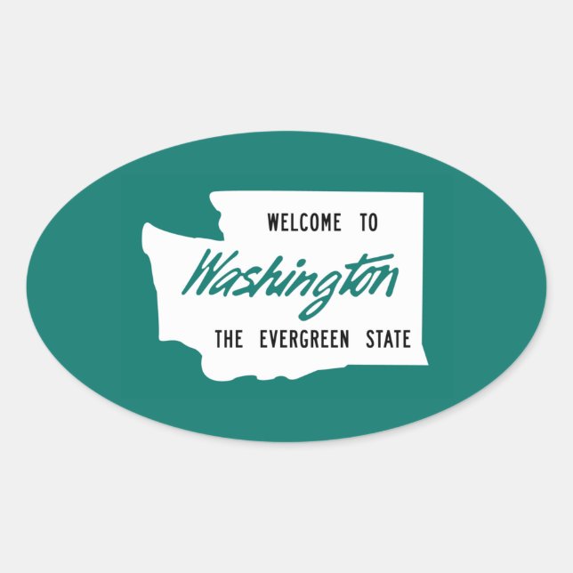 Pegatina Ovalada Bienvenidos a Washington - Estados Unidos (Anverso)