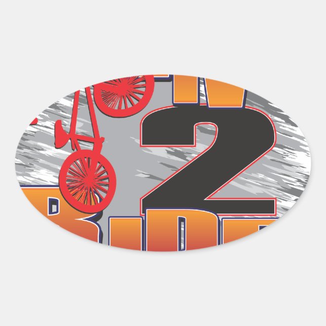 Pegatina Ovalada Biker BMX en directo (Anverso)