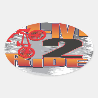 Pegatina Ovalada Biker BMX en directo