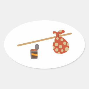 Pegatina Ovalada Bindle & Beans