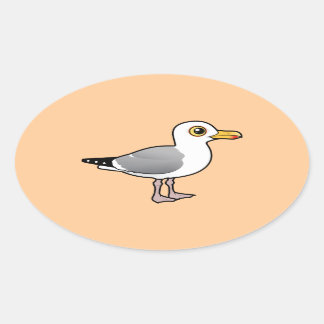 Pegatina Ovalada Birdorable Herring Gull