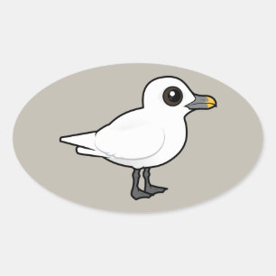 Pegatina Ovalada Birdorable Ivory Gull