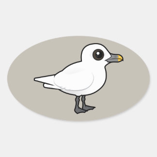 Pegatina Ovalada Birdorable Ivory Gull