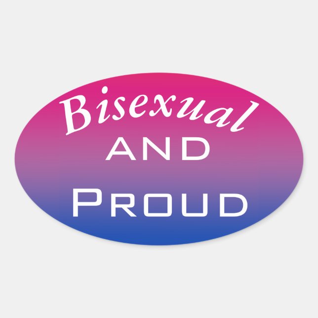 Pegatina Ovalada Bisexual and Proud  (Anverso)