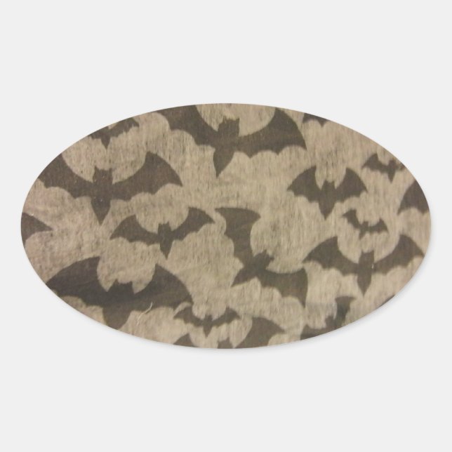 Pegatina Ovalada Black Bats (Anverso)