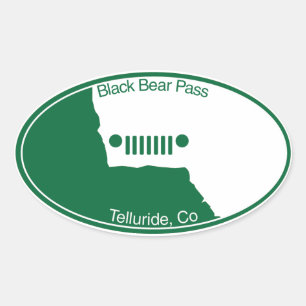 Pegatina Ovalada Black Bear Pass - Telluride, Co.