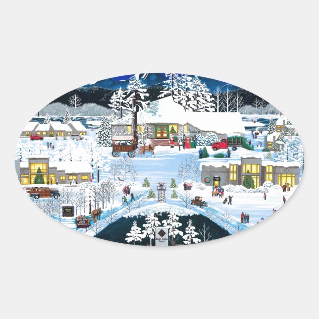 Pegatina Ovalada Black Butte Resort (Anverso)