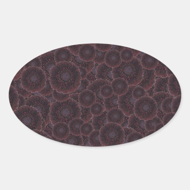 Pegatina Ovalada Black Dahlias (Anverso)