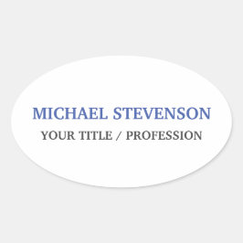 Pegatina Ovalada Blanco Azul especial único