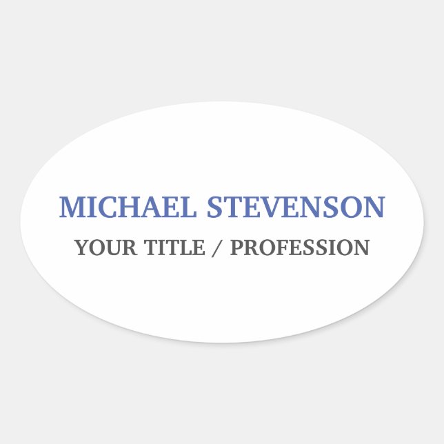 Pegatina Ovalada Blanco Azul especial único (Anverso)