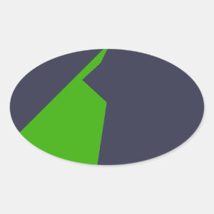 Pegatina Ovalada Blanco verde minimalista