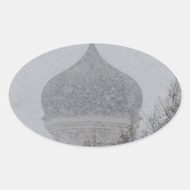 Pegatina Ovalada Blizzard ruso (Anverso)