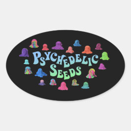 Pegatina Ovalada Blobs psicodélicos de Bex Ilsley (Stickerz)