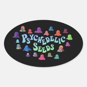 Pegatina Ovalada Blobs psicodélicos de Bex Ilsley (Stickerz)