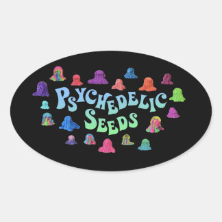 Pegatina Ovalada Blobs psicodélicos de Bex Ilsley (Stickerz)