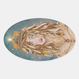 Pegatina Ovalada Blonde Princess Aurelie por Susan M. Epperly